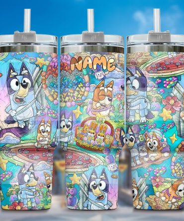 The Family Bluey Cartoon Custom Stanley Cup 40 Oz Tumbler With Handle