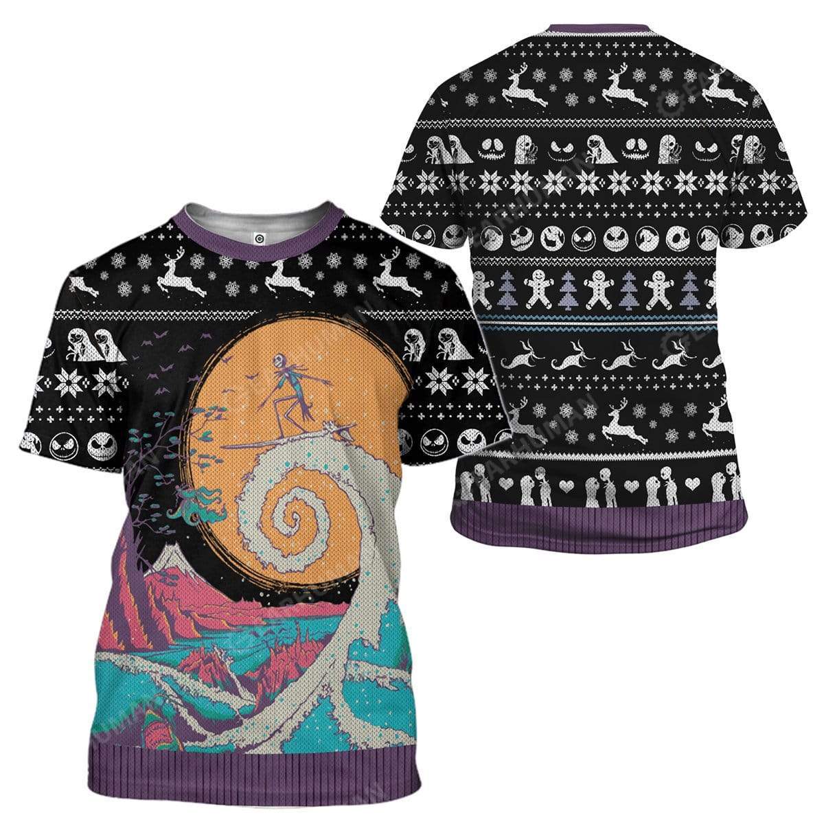 Tnbc Shirt Jack Skellington Surfing Hoodie Tnbc Hoodie - Image 2