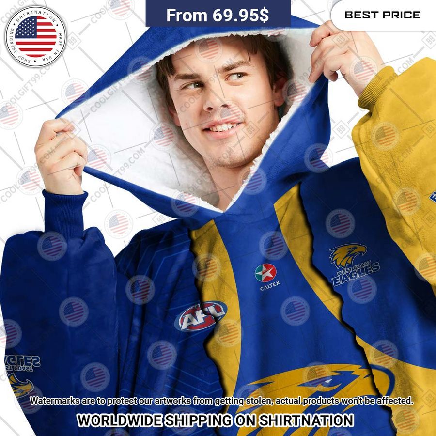 West Coast Eagles Mix Hoodie Blanket - Image 2