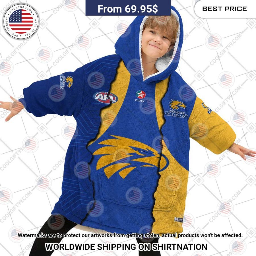 West Coast Eagles Mix Hoodie Blanket - Image 4