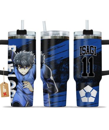 Yoichi Isagi 11 Blue Lock Anime Custom Stanley Cup 40 Oz Tumbler With Handle